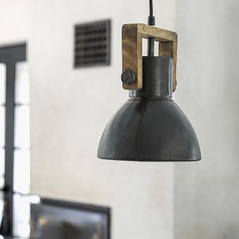 Mała czarna lampa rustykalna Ashby 19cm